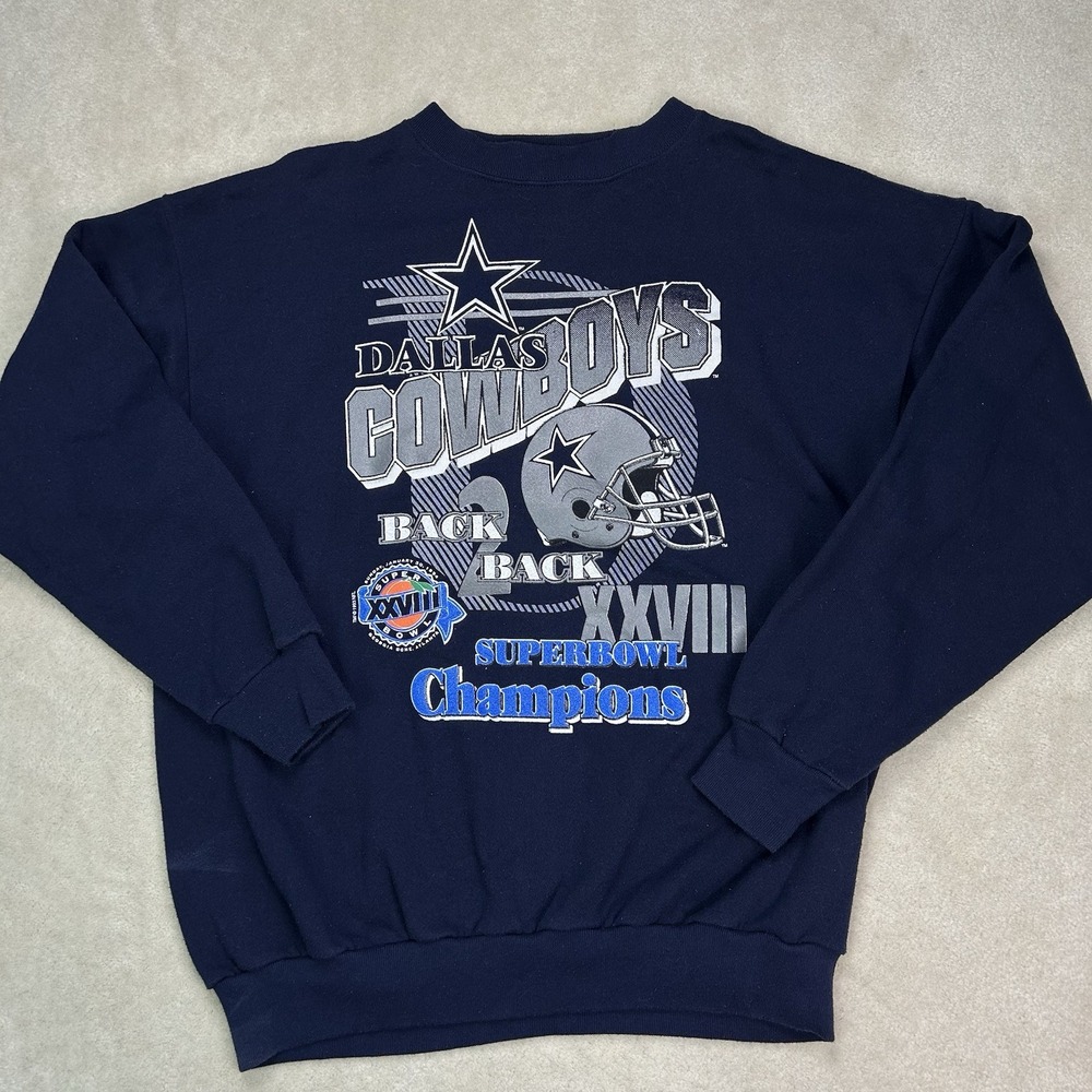 Vintage 1993 Dallas Cowboys Sweatshirt Men's XXL Super Bowl Champions Graphic